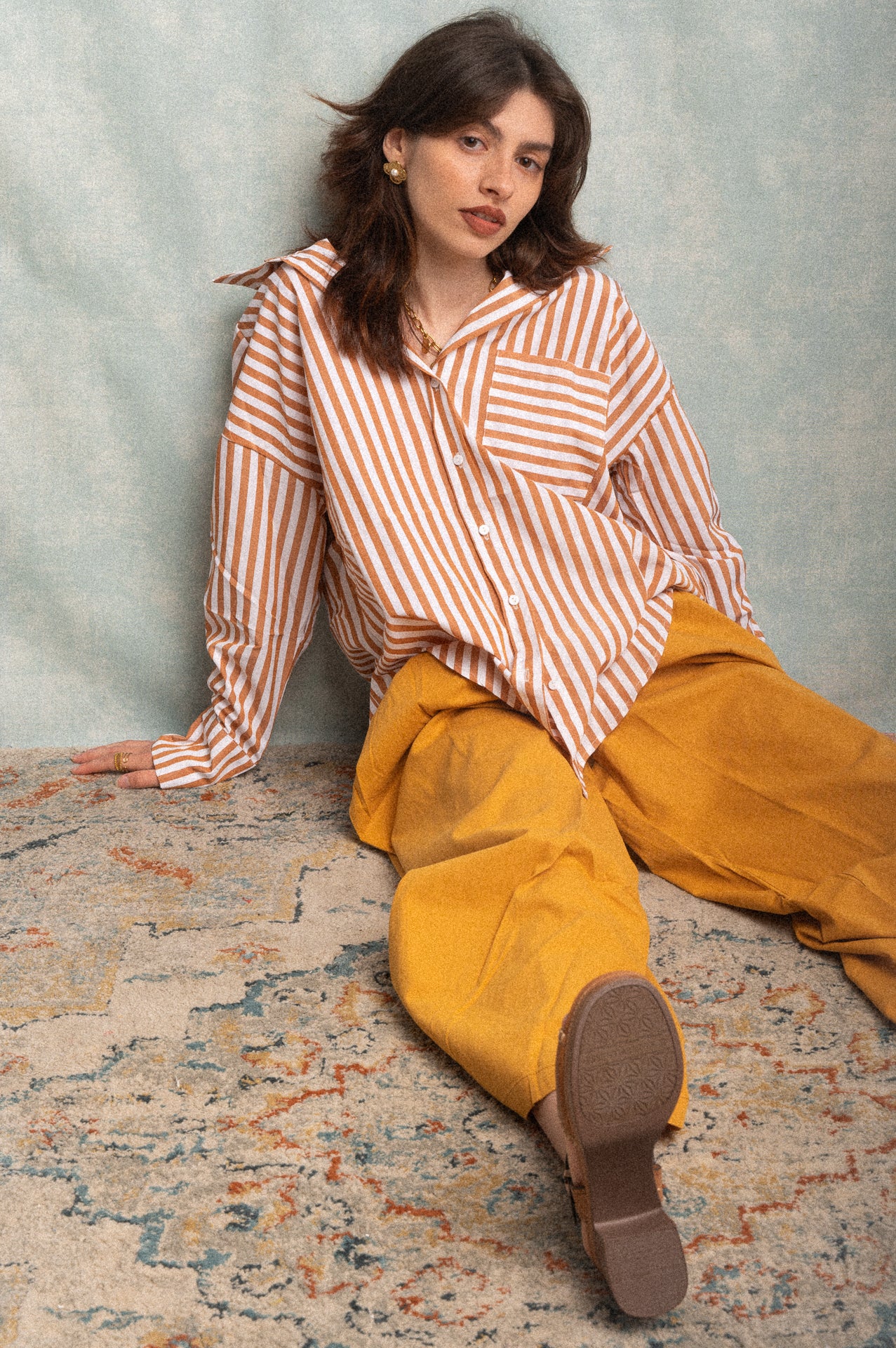 Pantalone largo color Mustard