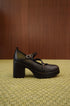scarpe donna tacco grosso, mary jane platform nere, scarpe pelle doppio cinturino, scarpe tacco quadrato donna, tacco alto comodo, stile gotico elegante.