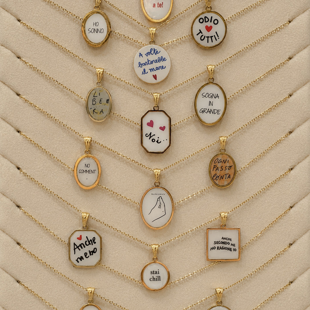 Collana Message in Acciaio Gold con Frasi