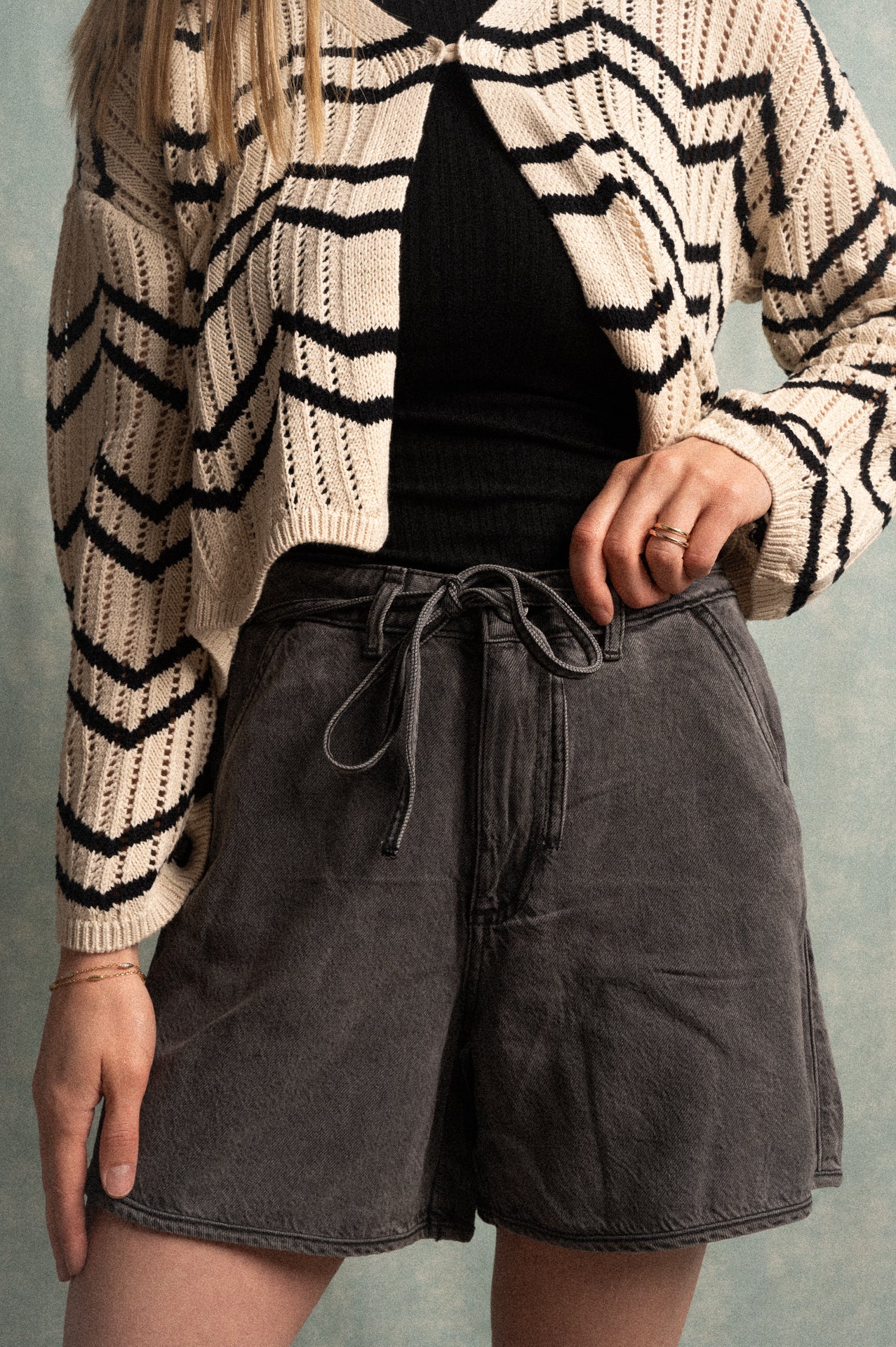 Shorts denim black wash