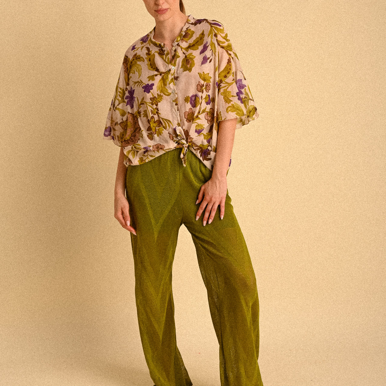 Pantalone Kyoto Texture in Maglia Traforata