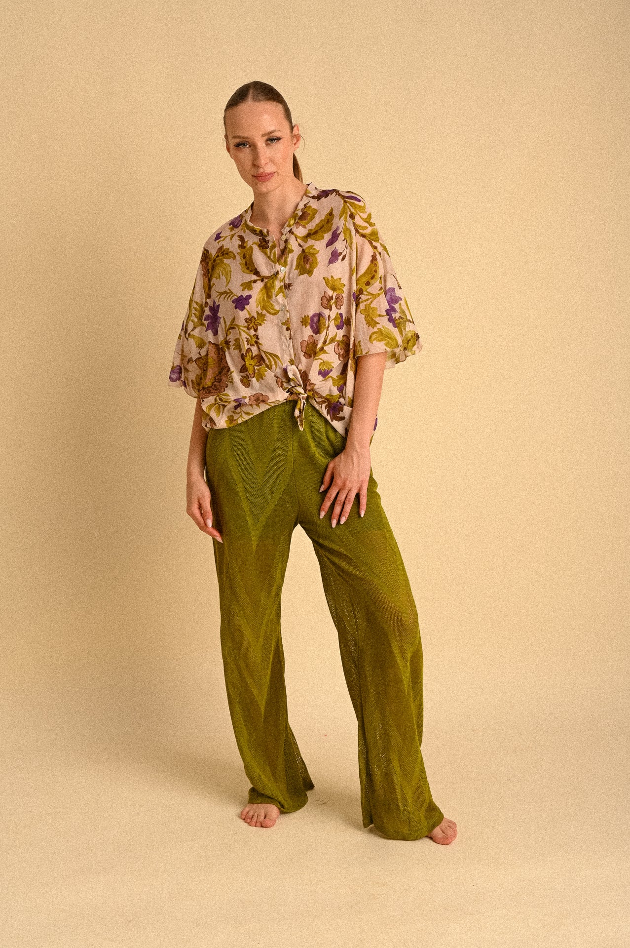 Pantalone Kyoto Texture in Maglia Traforata