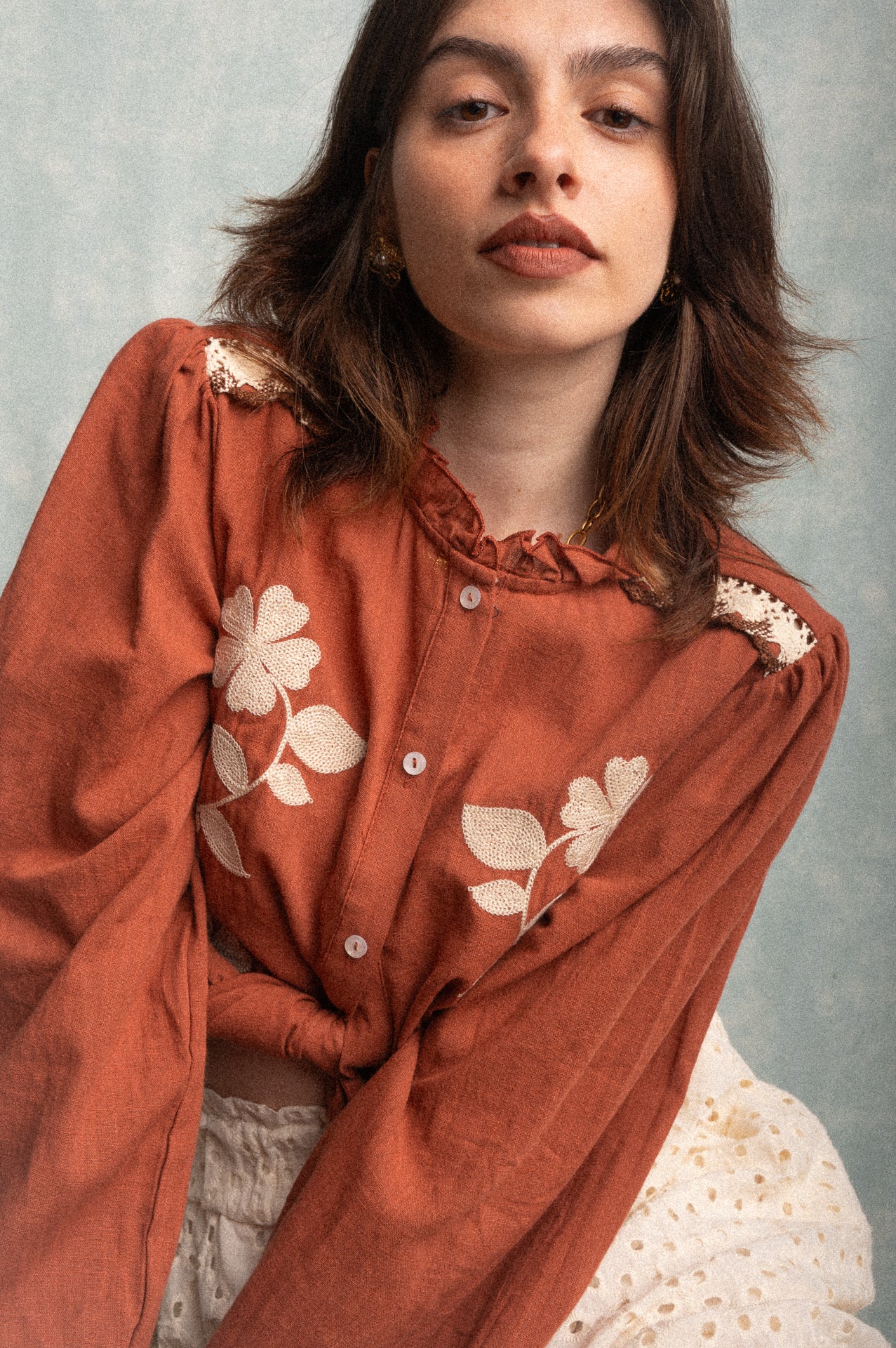Camicia Terry ricamata
