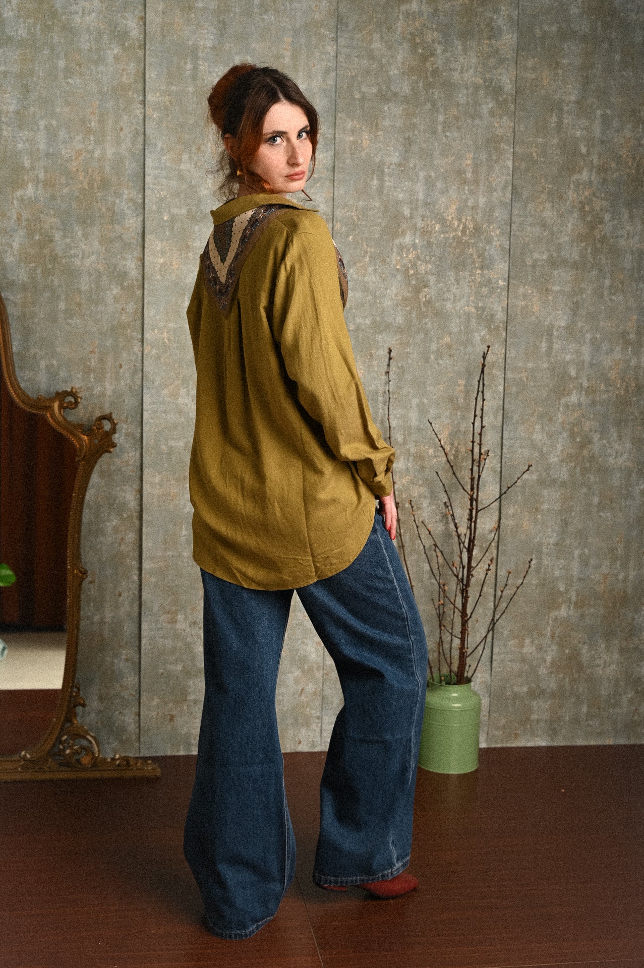 Camicia Fico con foulard – camicia donna in tencel e lino con tasca