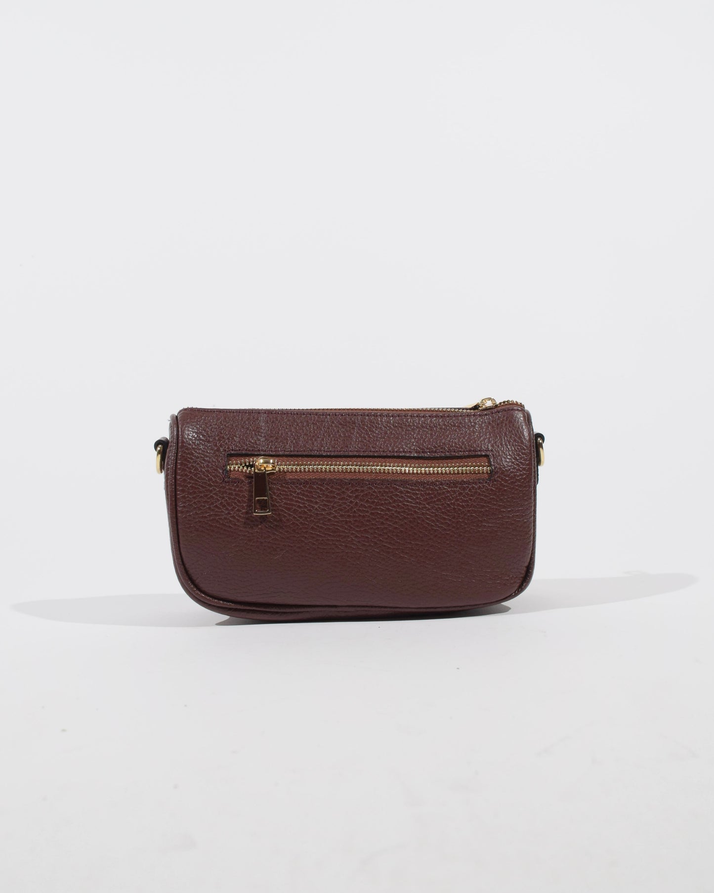 Borsa pochette in pelle bordeaux