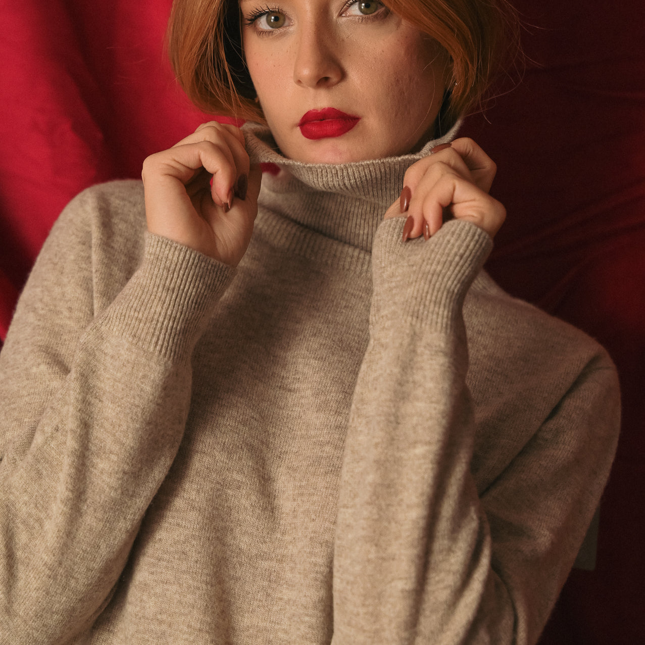 Dolcevita Donna in Pura Lana 100% | Maglia Collo Alto Calda | Filato Pregiato