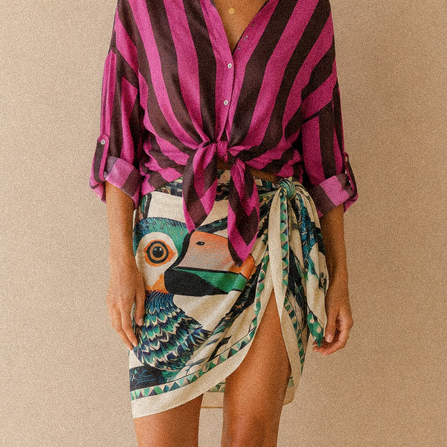 Camicia “Riviera Stripes” – camicia a righe in Tencel