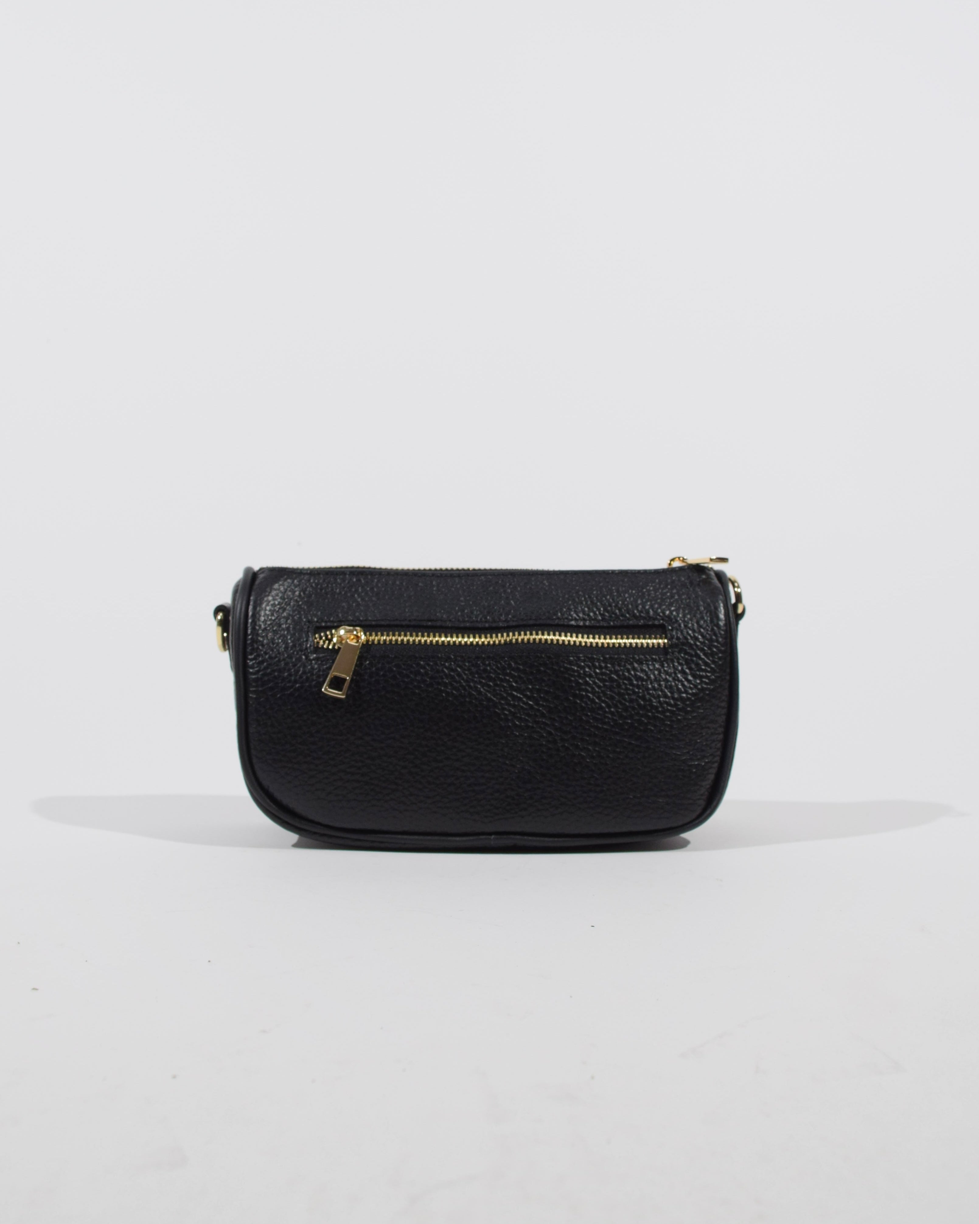 Borsa pochette in pelle nera