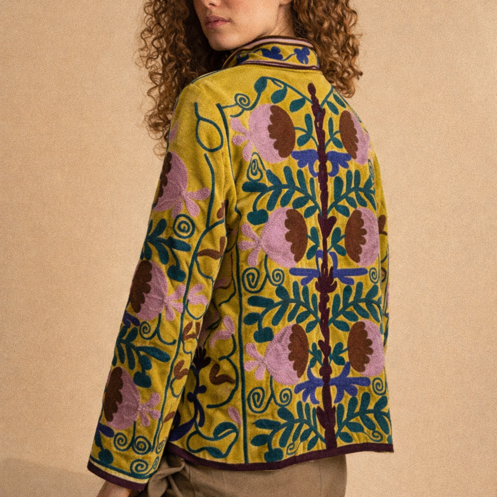 Giacca Suzani Velvet “mustard sun ”