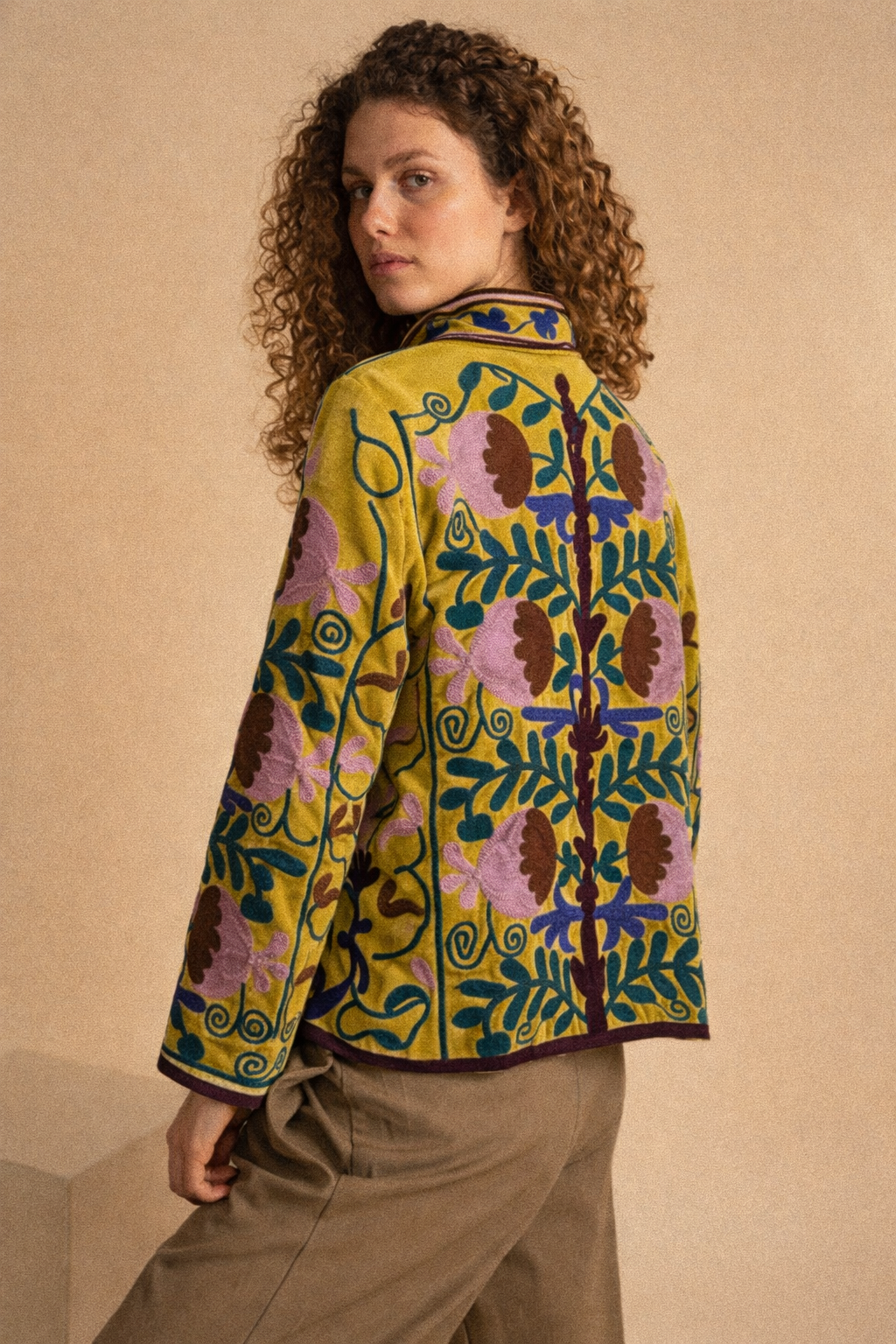 Giacca Suzani Velvet “mustard sun ”