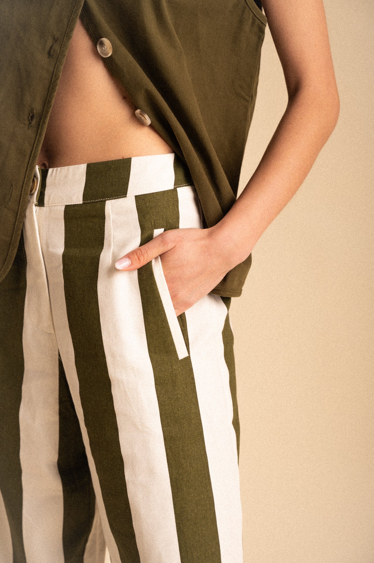 Pantalone Wide Leg a Riga Bengalina