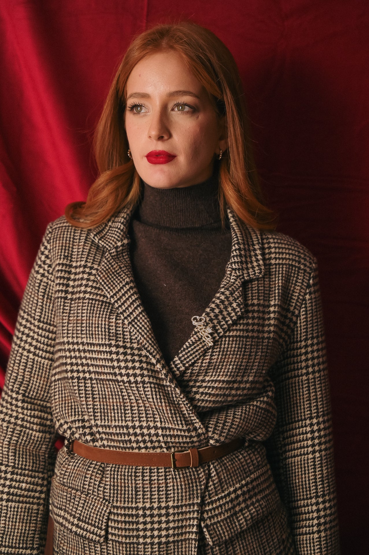 Blazer Lungo Donna con Cintura Fibbia | Cotone 80% Spesso | Giacca Strutturata Foderata