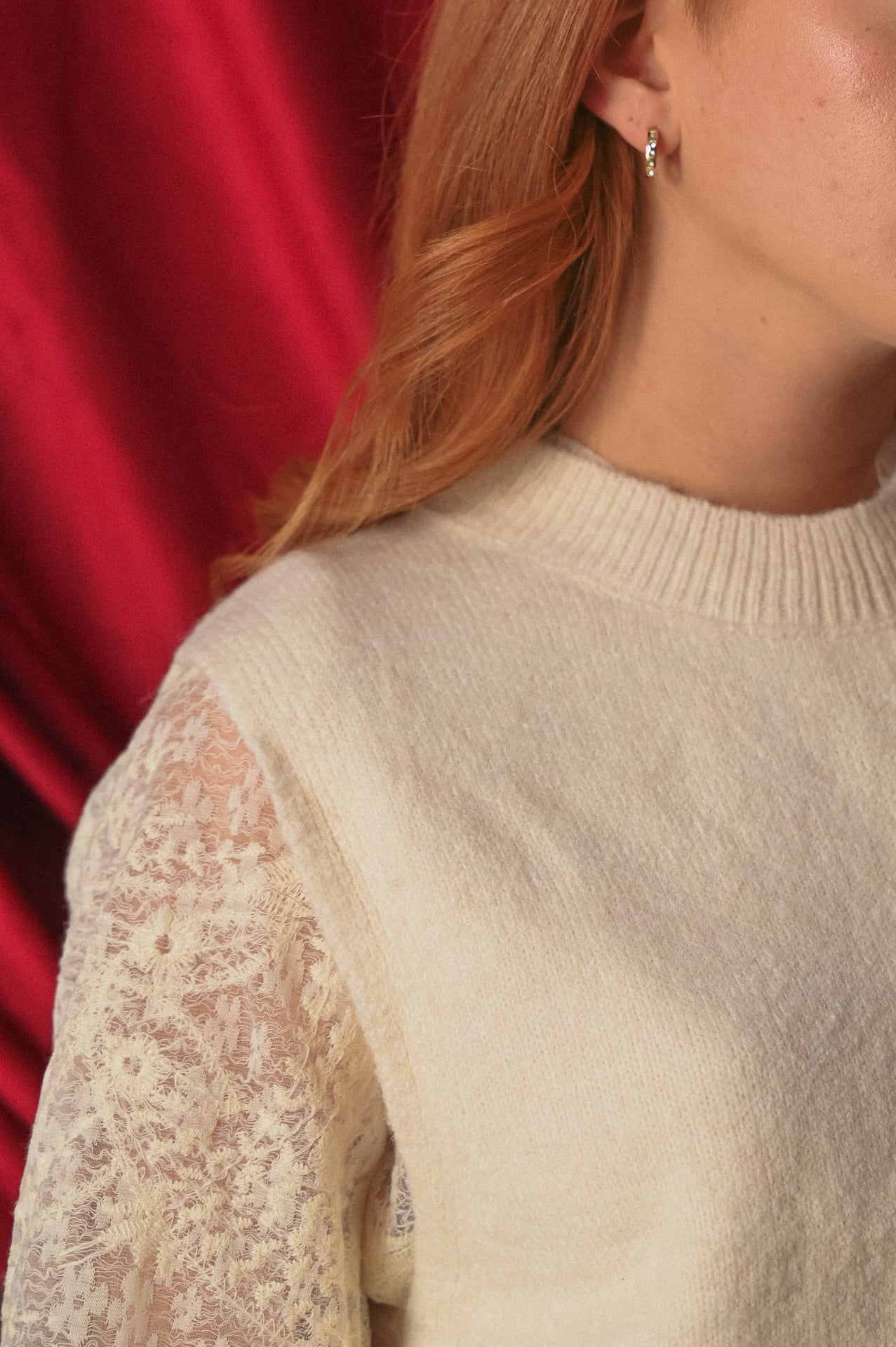 Gilet Sofia Donna Maglia Ecru Back Detail | Bottone Nuca