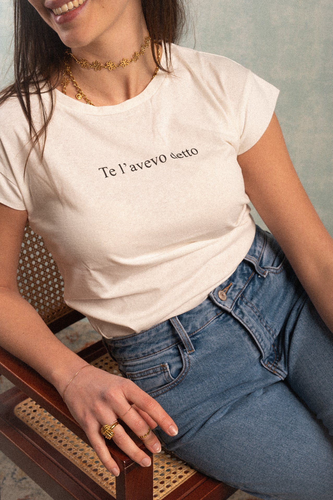 T-shirt con scritta te l’avevo detto