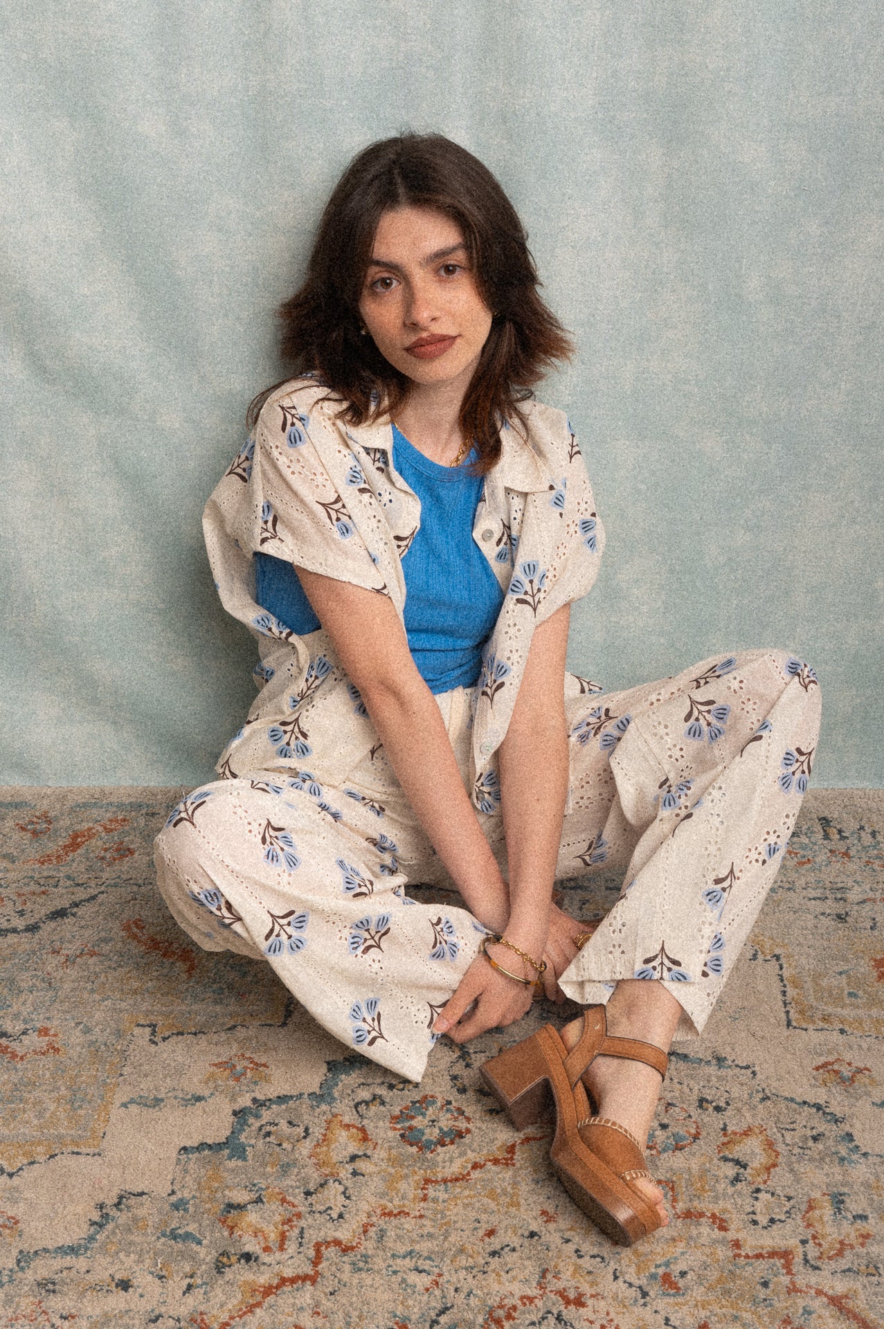 Pantalone Jannette bianco con ricami