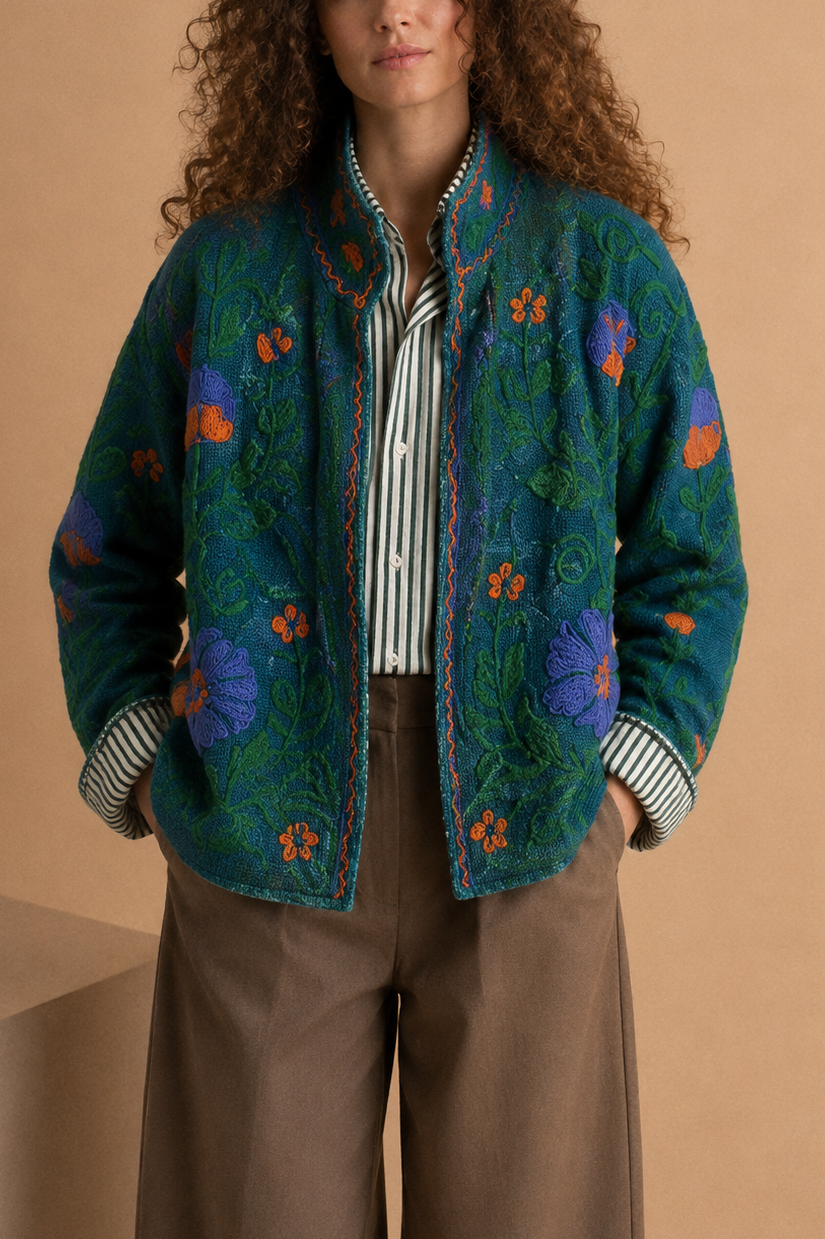 Giacca Suzani Ricamata Donna in Cotone – Royal Garden