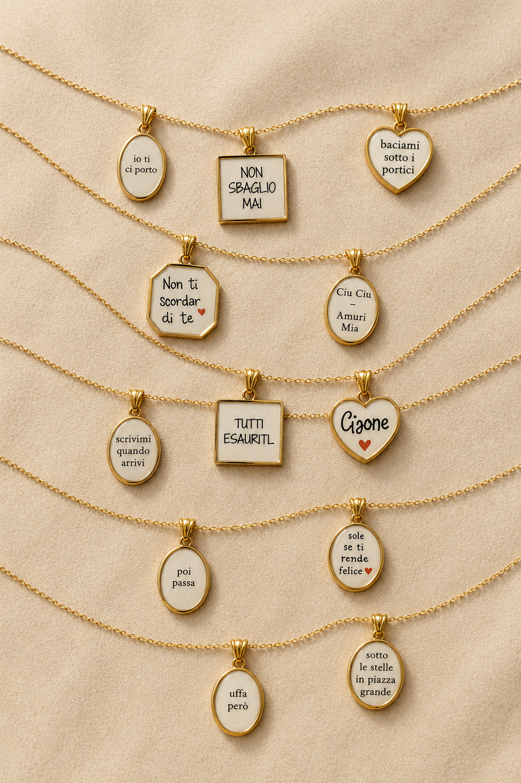 Collana Message in Acciaio Gold con Frasi