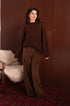 Maxi Maglione Bouclé Marrone in Misto Cotone