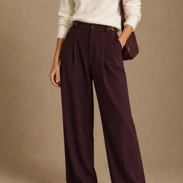 Pantalone Donna Taipei a Zampa con Fibbie Laterali