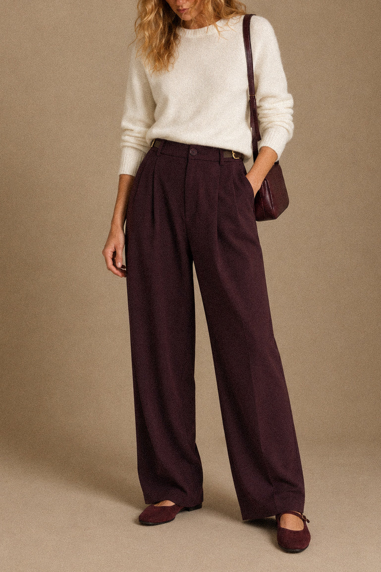 Pantalone Donna Taipei a Zampa con Fibbie Laterali