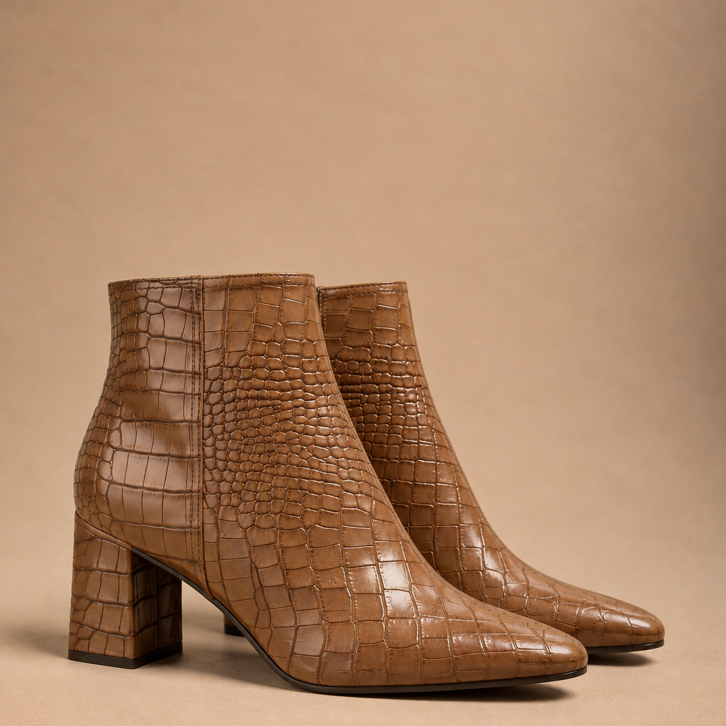 Stivaletto camel stampa cocco 