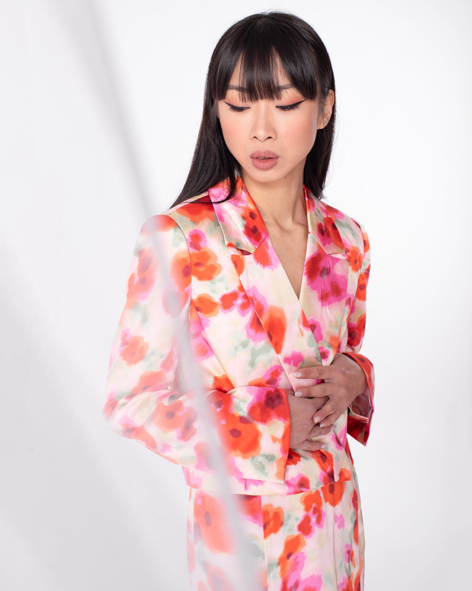 Blazer corto fantasia fiori - Unico Officina Di tendenza