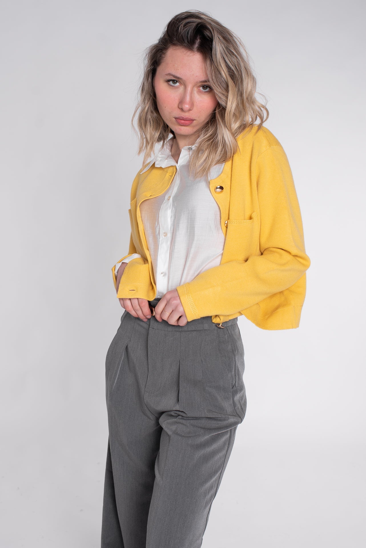 giacca gialla con colletto - Unico Officina Di tendenza