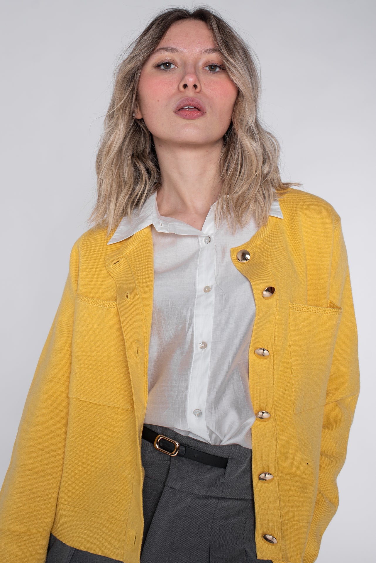 giacca gialla con colletto - Unico Officina Di tendenza